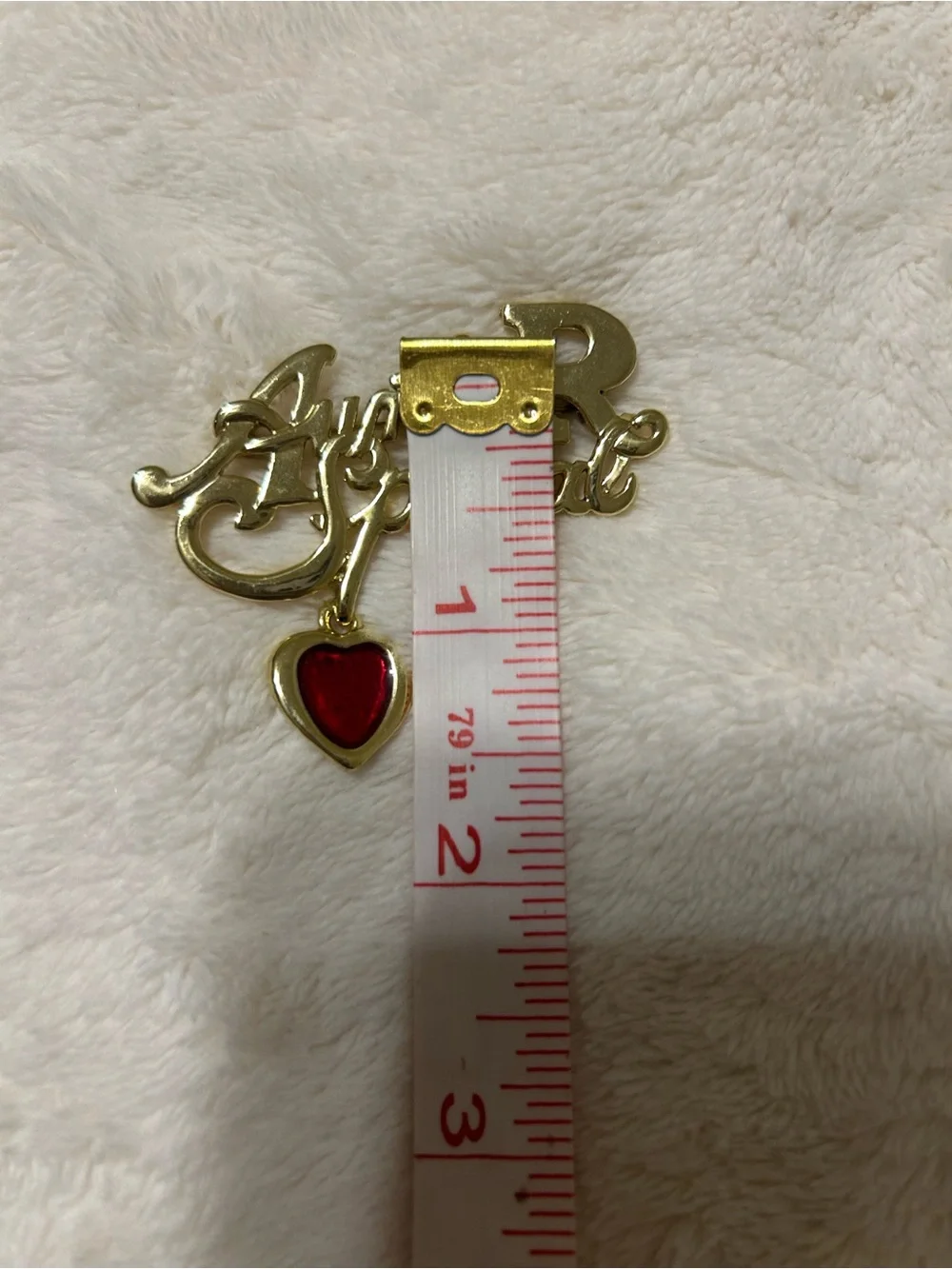 Gold-Tone 'Aintcha Special' Script Brooch with Red Heart Charm